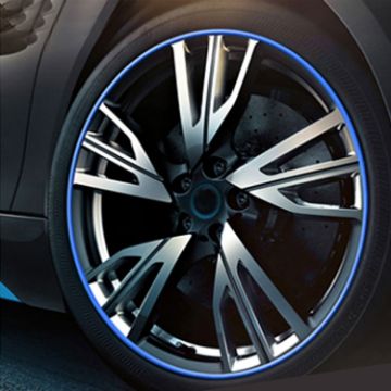 Blue Car Wheel Hub TRIM Mouldings - Scratchproof & Flexible - 1