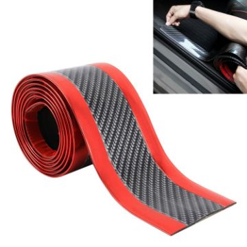 Picture of Universal Electroplate Carbon Fibre Car Door Threshold Decoration Strip Decorative Sticker, Size : 3CM x 2M (Red)