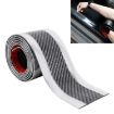 Universal Electroplate Carbon Fibre Car Door Threshold Decoration Strip Silver - 1