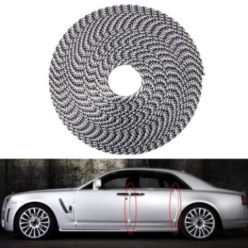 Picture of 8m Universal DIY Carbon Fiber Rubber Auto Car Door Edge Seal Scratch Protector Decorative Strip (Black)