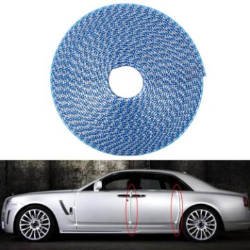 Picture of 8m Universal DIY Carbon Fiber Rubber Auto Car Door Edge Seal Scratch Protector Decorative Strip (Blue)