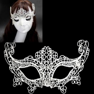 Picture of Halloween Masquerade Party Dance Sexy Lady Lace Fox Mask (White)