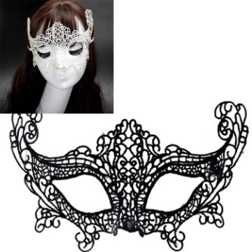 Picture of Halloween Masquerade Party Dance Sexy Lady Lace Fox Mask (Black)