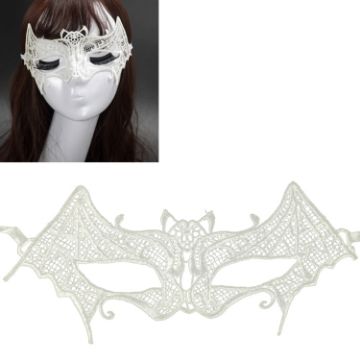 Picture of Halloween Masquerade Party Dance Sexy Lady Lace Bat Mask (White)