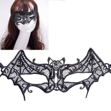 Picture of Halloween Masquerade Party Dance Sexy Lady Lace Bat Mask (Black)