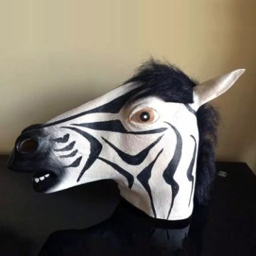 Picture of Popular Pretty Halloween Mask Masquerade Emulsion Horse Head Zebra Mask for Men and Women