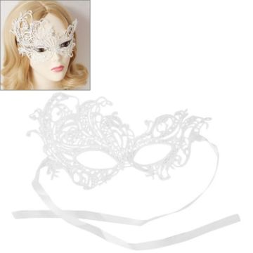 Picture of Sexy Girl Eye Mask Lace Venetian Masquerade Ball Party Fancy Mask (White)