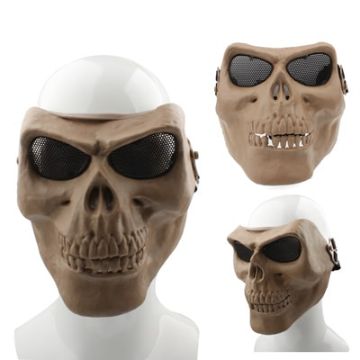 Picture of High Intensity Terrifying Evil Facepiece Skeleton Anti BB Bomb Face Mask with Elastic Bands (Brown)