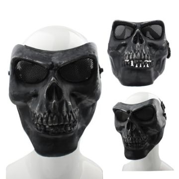 Picture of High Intensity Terrifying Evil Facepiece Skeleton Anti BB Bomb Face Mask with Elastic Bands (Black)