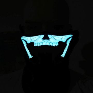 Halloween Mask Voice Control LED Cold Light Terror Cosplay Mask - 1