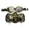 Picture of GM002 Halloween Dress Up Props Punk Style Gas Mask + Goggles Set (Gold)