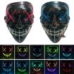 LED Halloween Festival Party X Face Seam Mouth Mask White Blue - 6