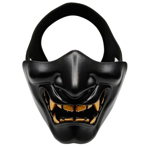 WosporT Halloween Grimace Half Face Mask - Black - 1