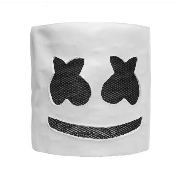 Picture of Fashionable Halloween Party Marshmallow Mask Night Club Latex White Mask Adult DJ Cosplay Costume Helmet