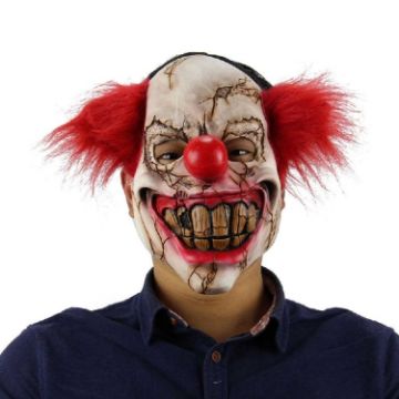 Picture of Halloween Festival Party Latex Bald Clown Frightened Mask