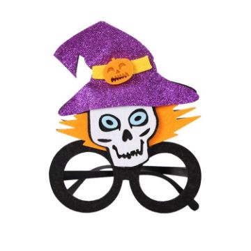 Picture of Halloween Decoration Funny Glasses Party Skeleton Spider Horror Props Skull Hat