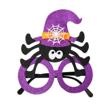 Picture of Halloween Decoration Funny Glasses Party Skeleton Spider Horror Props Purple Spider