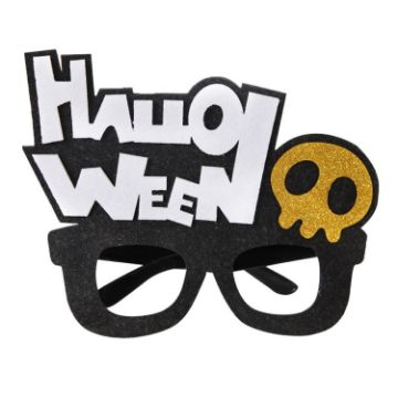 Picture of Halloween Decoration Funny Glasses Party Skeleton Spider Horror Props Yellow Skull