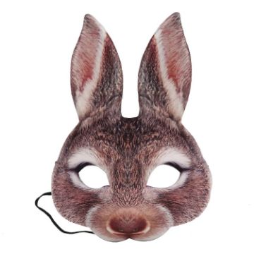 Picture of Halloween Easter Carnival Party Masquerade EVA Half Face Bunny Mask (Brown)