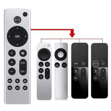 Picture of For Apple TV Remote Control 4K/HD A2169 A1842 A1625 Without Voice (Silver)