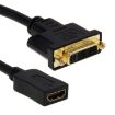 30cm HDMI Female to DVI 24+5 Pin Female Adapter Cable - Black - 3