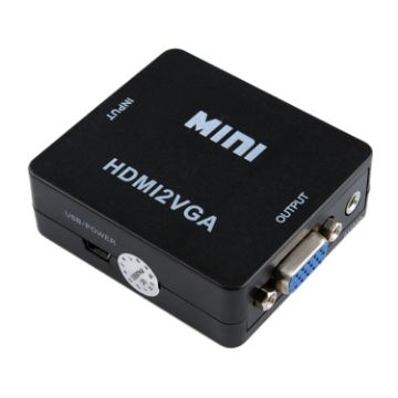 Picture of HOWEI HW-2109 Mini HDMI to VGA Video Audio Converter (Black)