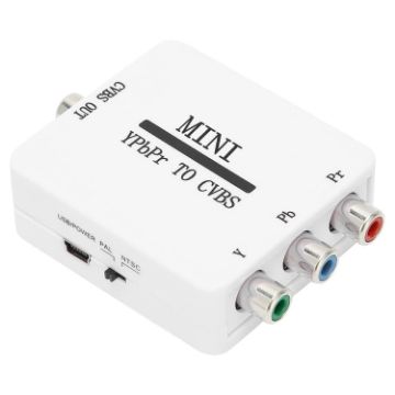 Mini YPBPR to CVBS Video Converter Component AV Adapter White - 1