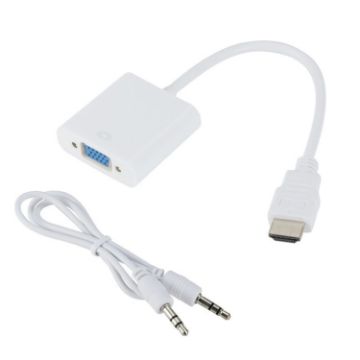 Picture of ZHQ008 HD HDMI To VGA Converter with Audio (White)