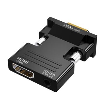 Picture of HDMI Female To VGA Male With Audio Adapter Computer Monitor TV Projector Converter (Black)