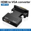 HDMI Female to VGA Male Adapter with Audio - Black - 2