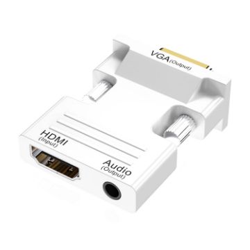 Picture of HDMI Female To VGA Male With Audio Adapter Computer Monitor TV Projector Converter (White)