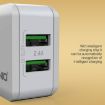 LDNIO A2201 Dual USB Charger with Micro Data Cable - EU Plug - 6