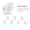 12W USB Port Travel Charger for iPad/iPod/iPhone Series - UK Plug - 4