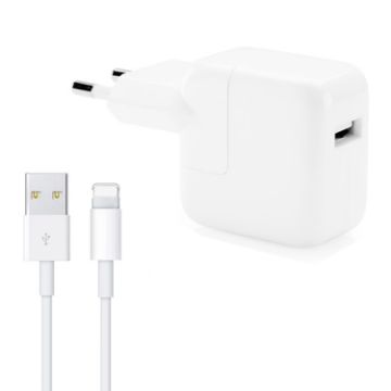 Picture of 12W USB Charger + USB to 8 Pin Data Cable for iPad/iPhone/iPod Series, EU Plug