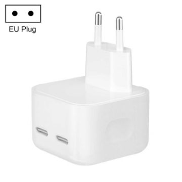 PD 50W Dual USB-C/Type-C Ports Charger (EU Plug) - Fast Charging - 1