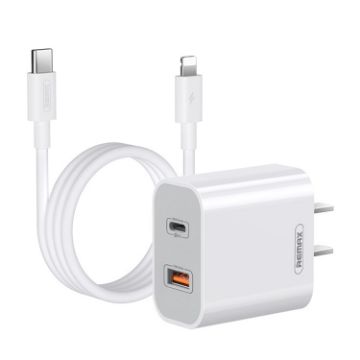 Picture of REMAX RP-U68 20W USB+USB-C/Type-C Dual Interface Fast Charger Set, Specification:CN Plug (White)