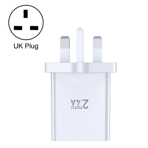 TOTU Joe Series Dual USB Ports Travel Charger - UK Plug (White) - 1