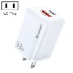 WK WP-U140 33W Power Series USB+USB-C Fast Charger - US Plug (White) - 1