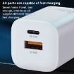 WK WP-U140 33W Power Series USB+USB-C Fast Charger - US Plug (White) - 6