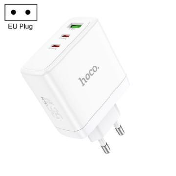Picture of hoco N30 Glory PD 65W USB+ Dual USB-C/Type-C Interface Fast Charge Charger, EU Plug (White)