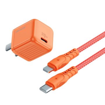 Picture of WK WP-U139i 20W Color Candy Series USB-C/Type-C Fast Charger Set (Orange)
