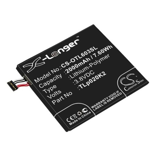 Alcatel OT-6039 Battery for One Touch Idol 3 4.7 (C2000023C2 TLp020K2) - 1