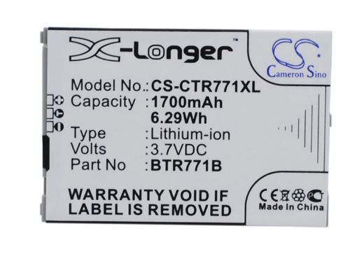 Battery for Casio GzOne Commando C771 (p/n BTR771B) - 1