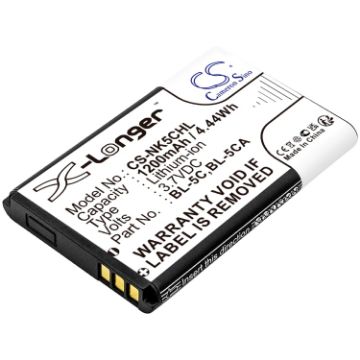 Nokia X2-05 X2-01 N-Gage 6630 3120 2600 N91 N72 Battery BL-5C BL-5CA - 1