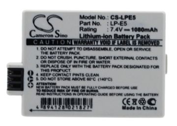 Canon EOS Rebel XSi XS T1i Kiss X3 Battery LC-E5 LP-E5 18-55IS Kit - 1