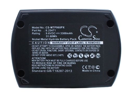 Metabo 9.6V Battery for ULA SBT9.6 SBP9.6 SB9.6 KSA9.6 (p/n 6.25471) - 1