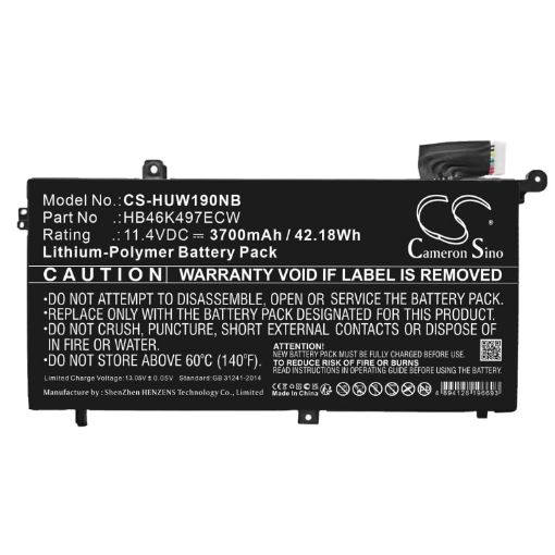 Huawei MateBook D Battery HB46K497ECW for PL-W29/W19/W09/MRC-W70/60/50/00 - 1