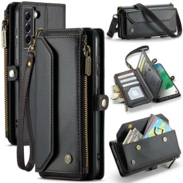Samsung Galaxy S21 FE 5G CaseMe C36 Wallet Phone Case (Black) - 1