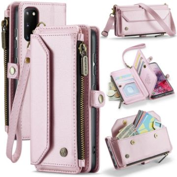 Samsung Galaxy S20 CaseMe C36 Pink Zipper Wallet RFID Leather Phone Case - 1