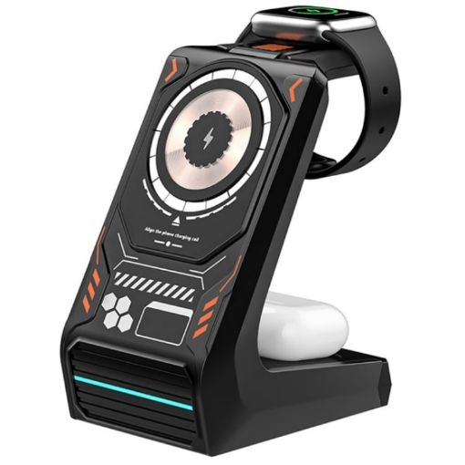 T21 3 in 1 Mecha Charger Mobile Phone Watch Earphone Dock Station - 1